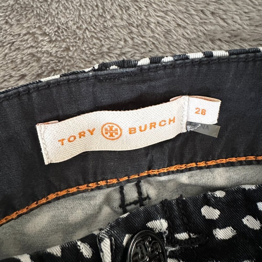 Tory Burch POny Walker Dotted Black White Cargo Pants Women's 28 - Picture 11 of 12